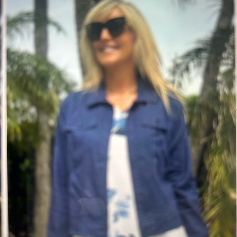 Tribal Clothing Sisterhood Linen Jacket Navy NWT